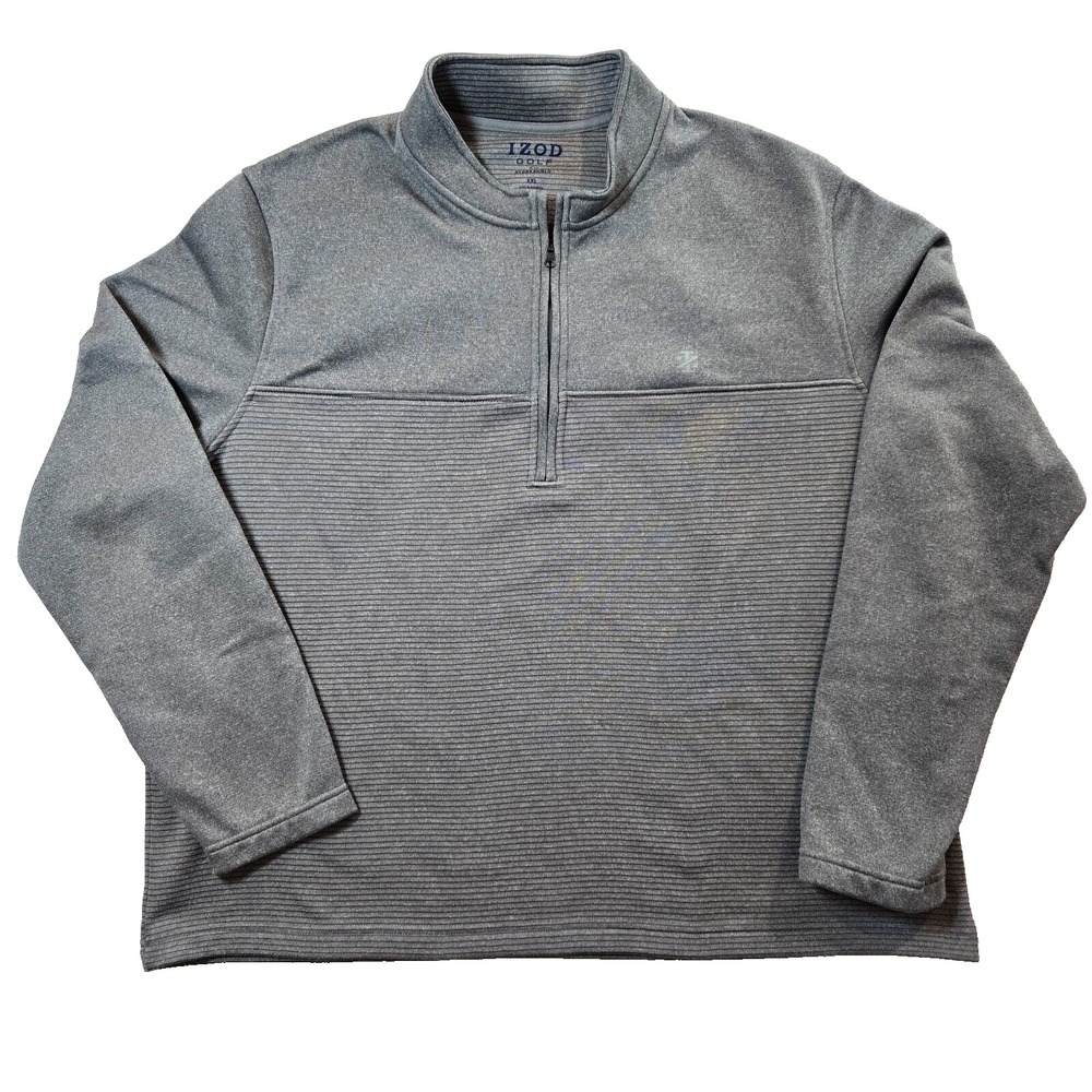 Izod Golf With Hydra Shield Mens Size 2XL‎ Gray 1/2 Zip Top Casual Comfort